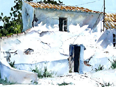 Watercolour painting of Ruin in Andalusia by Andrew John