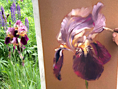 painting a flower in the meadows with Tonja Sell