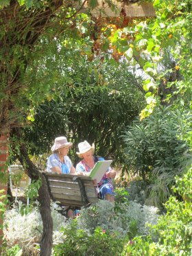Painting together in the sunlight